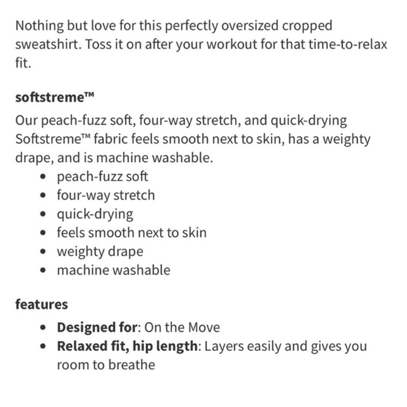 NWT Lululemon Perfectly Oversized Cropped Crew *Softstreme Purple Ash Size 2 - Picture 7 of 8